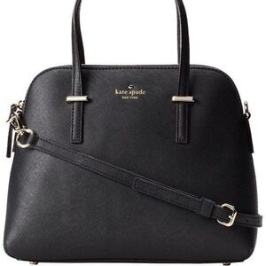 Kate Spade Cedar Street Maise Satchel Bag Black Saffiano Leather Crossbody Purse